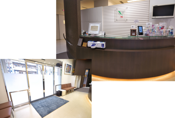 医院入口と医院受付